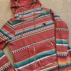 Aviator Nation Striped Multicolor Hoodie Sweater